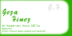 geza hincz business card